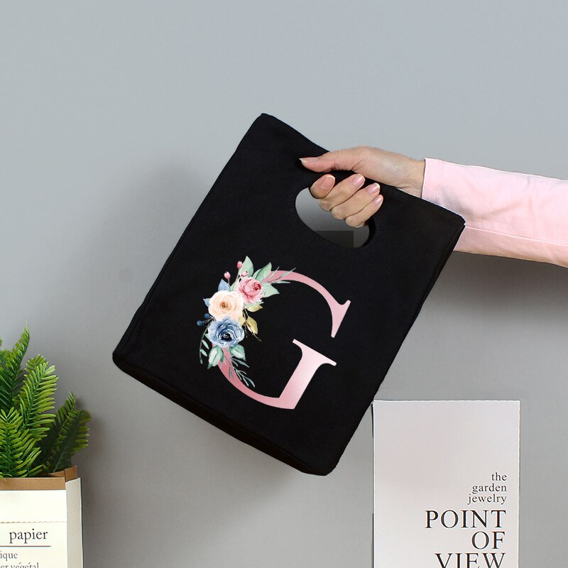 Różowe litery Unisex przenośna torba na Lunch izolowane pudełko na Lunch Tote Bag biuro lodówka pojemnik torba do przechowywania żywności Tote Bag