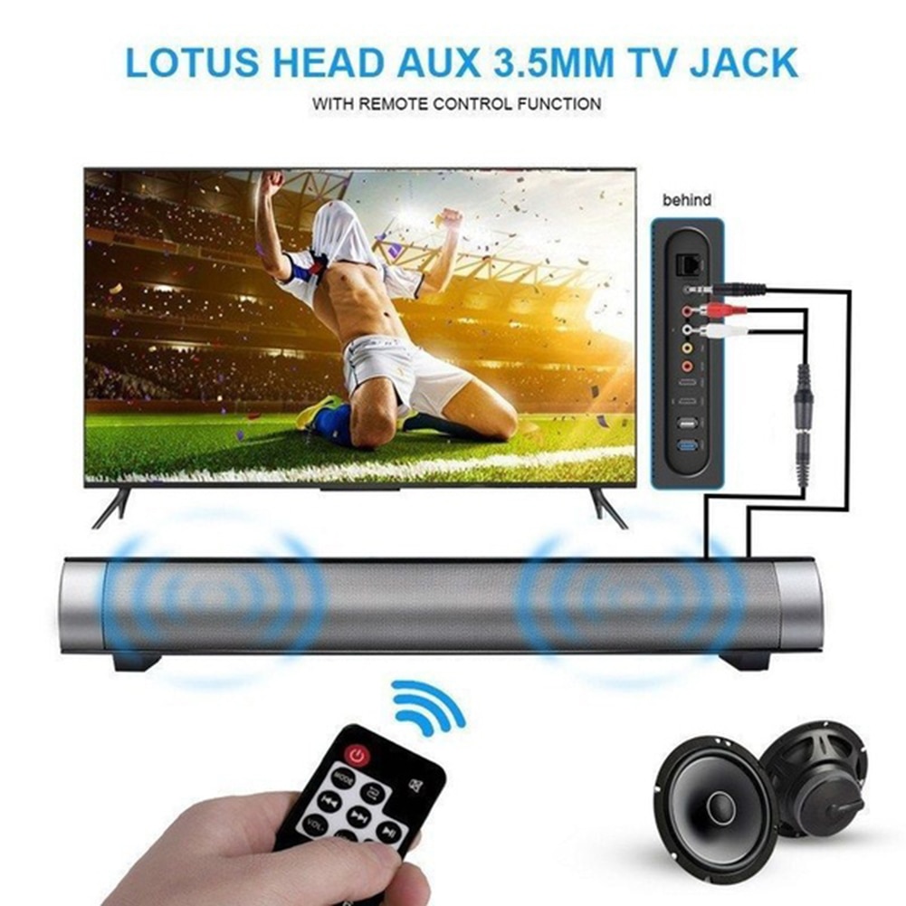 Trådløs bluetooth soundbar stereohøjttalere hifi hjemmebiograf tv soundbar surround sound system subwoofer aux tv radio kolonne