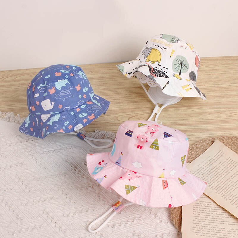 Cartoon Animal Baby Panama Hat primavera estate morbido cotone bambini secchiello Cap bambini Toddler Beach Baby Boy Girl cappello da sole 1-5