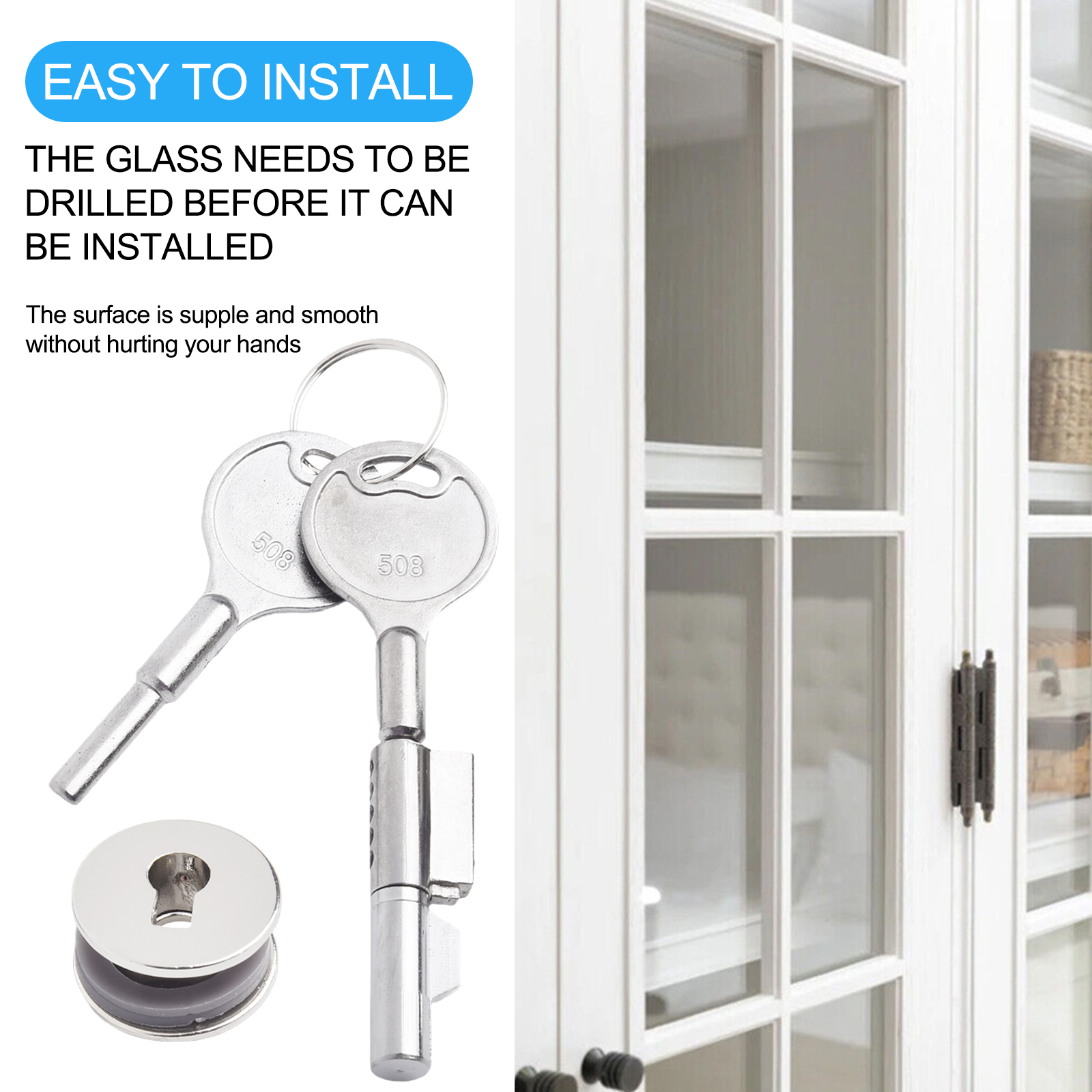 Display Case Sliding Glass Door Display Cabinet Showcase Window Cabinet Lock With Keys Counter Jewelry Cabinet Hardware Locks