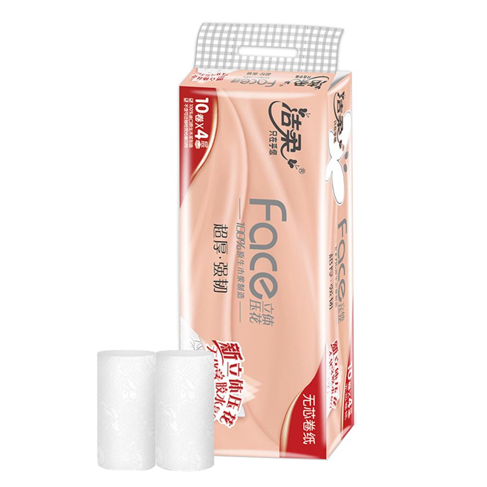 10 Roll 4 Layer Toilet Tissue Home Bath Toilet Roll toilet paper Soft Toilet Paper Skin-friendly Paper Towels Toilet Paper Bulk