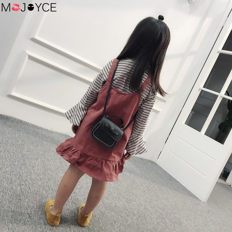 Bowknot PU Leather Mini Crossbody Bags Baby Girls Casual Messenger Bag Coin Purse Children Small Clutch Bags Simple Shoulder Bag