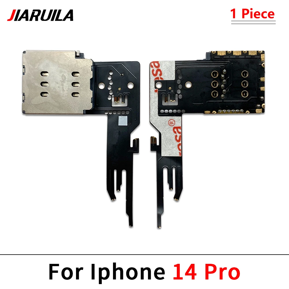 SIM Card Reader For Iphone 15 14 13 12 Pro Max Mini Plus Dual SIM Card Slot Socket Inner Adapter Flex Cable Replacement Parts: Yellow