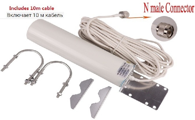 Zqtmax 12dbi omni antena ao ar livre para 2g 3g 4g 800 900 1800 1900 2100 2600 gsm dcs repetidor celular amplificador de sinal móvel