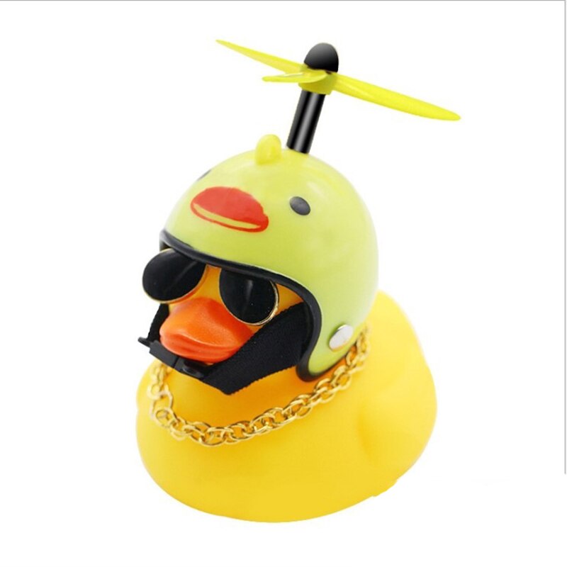 Bicycle Horn Cute Little Yellow Duck Night Warning Light Children's Rubber Duck Toy Mountain Bike Scooter Lights Decoration: E