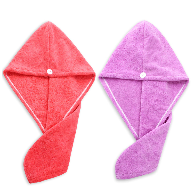 1/2pcs Microfibre Towel Cap After Shower Quick-drying hair Womens Girls Lady's Super Absorbent Towel Head Wrap Bathing Tools: red purple