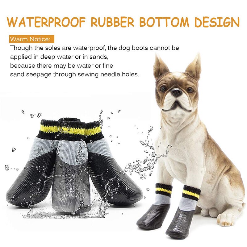 Benepaw varme hundesokker med stropper vandtæt antislip komfortable hvalpesko til små mellemstore hunde indendørs / udendørs