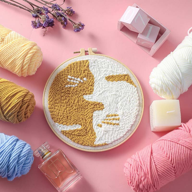 1 Sets Embroidery Starter Kit With Pattern and Instructions Cross Stitch Set Stamped Embroidery Kits DIY Handmade Sewing Crafts: J