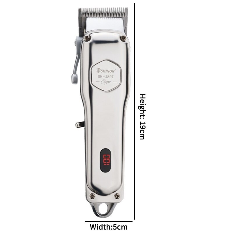 SHINON Retro Oil Head Electric Trimmer Clipper Metal Body Hair Salon Carving Gradient Fader Hair Cutter Cutting