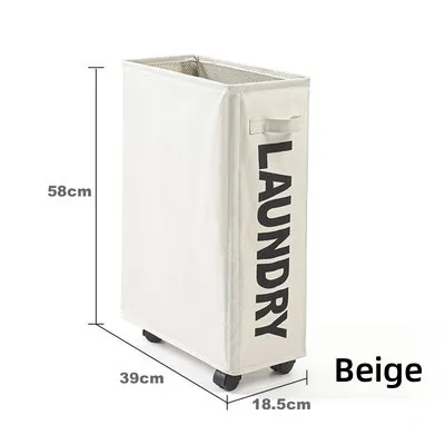 Opvouwbare Wasmand Vuile Kleren Mand Kleding Organizer Yoga Opbergmand Home Assortiment Doos Met Wiel Wasmand: Beige