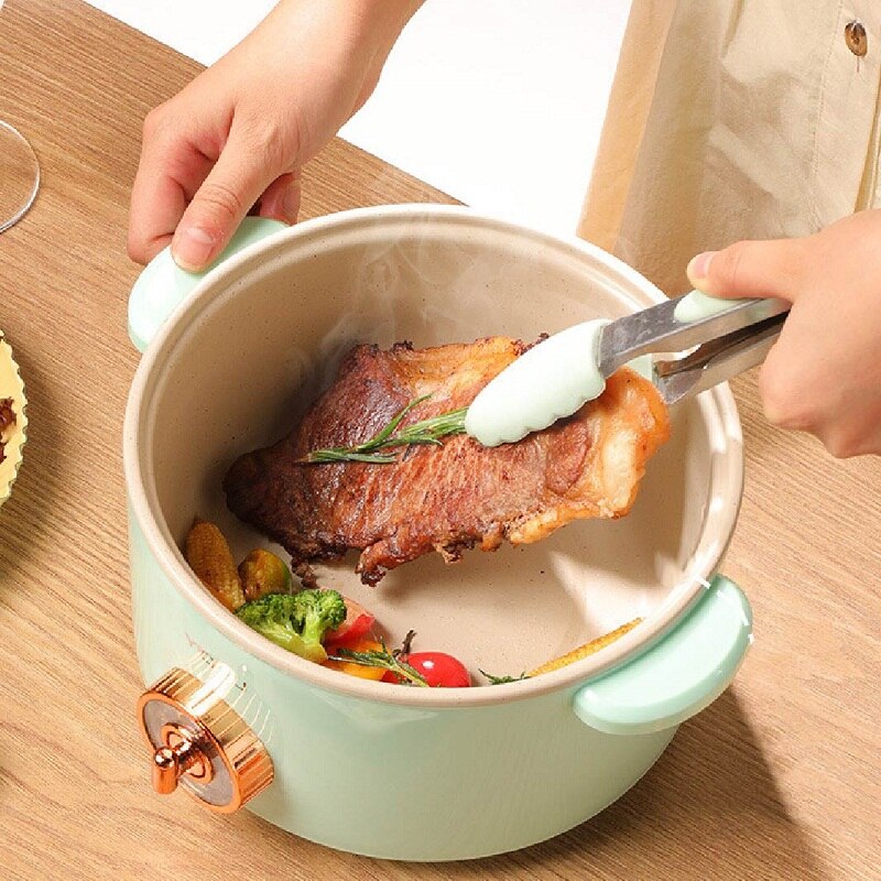 800W Electric Cooking Multicooker Pot Hotpot Rice Cooker Non-stick Electric Skillet Fried Pan Food Steamer 2.5L