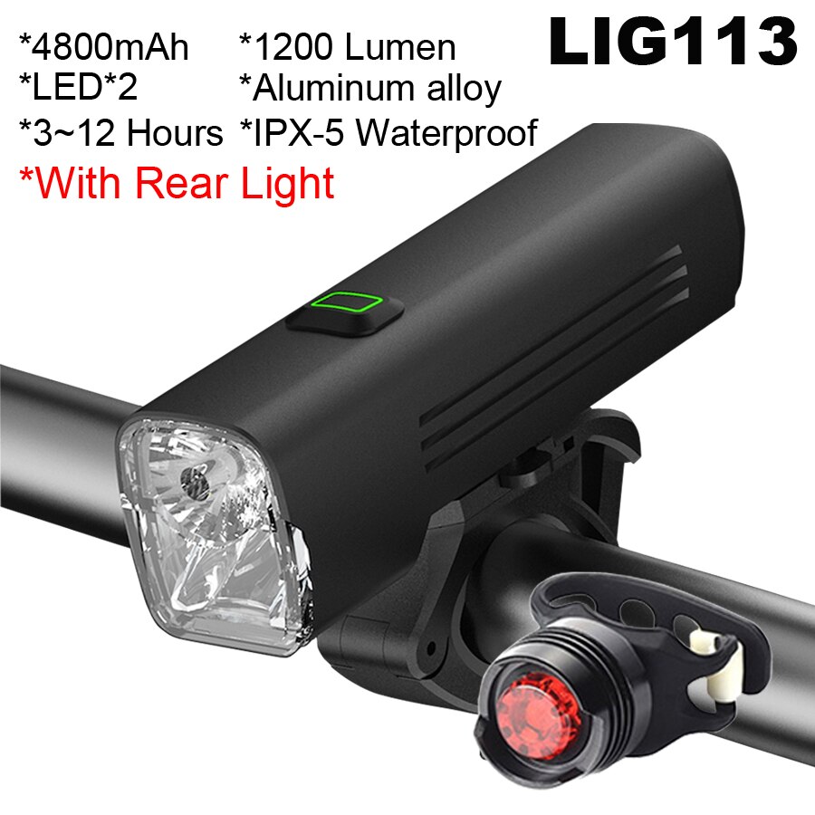 NEWBOLER 1000 Lumen Fahrradlicht einstellen USB Farn-/Abblendlicht MTB Fahrradlampe Scheinwerfer LED Radfahren Taschenlampe Laterne Fahrradzubehör: LIG113 setzt