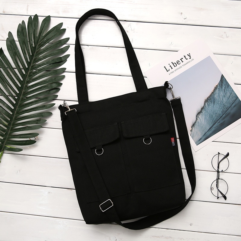 Zachte Canvas Tas Grote Capaciteit Vrouwen Boodschappentas Casual Hasp Dames Een Schouder Tassen Vrouwen Handtassen