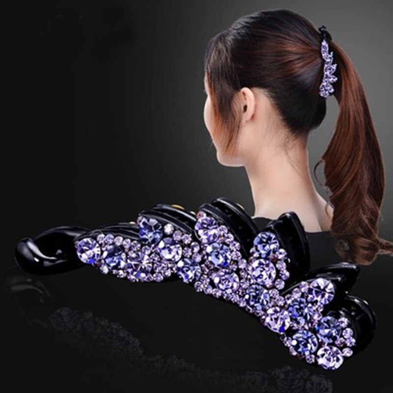 Clip à griffes en cristal coréen pour femmes, multicolore, Clip à fleur banane, pour couleurs de mariage, 1 pièce, offre spéciale: Violet 8cm