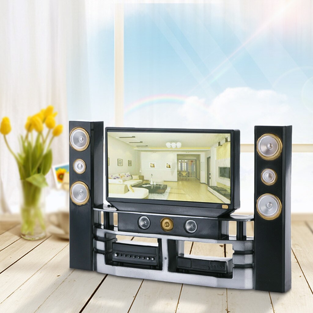 Kid Poppenhuis Meubels Accessoires Tv Theater Set Outfit Voor Pop-Twfi