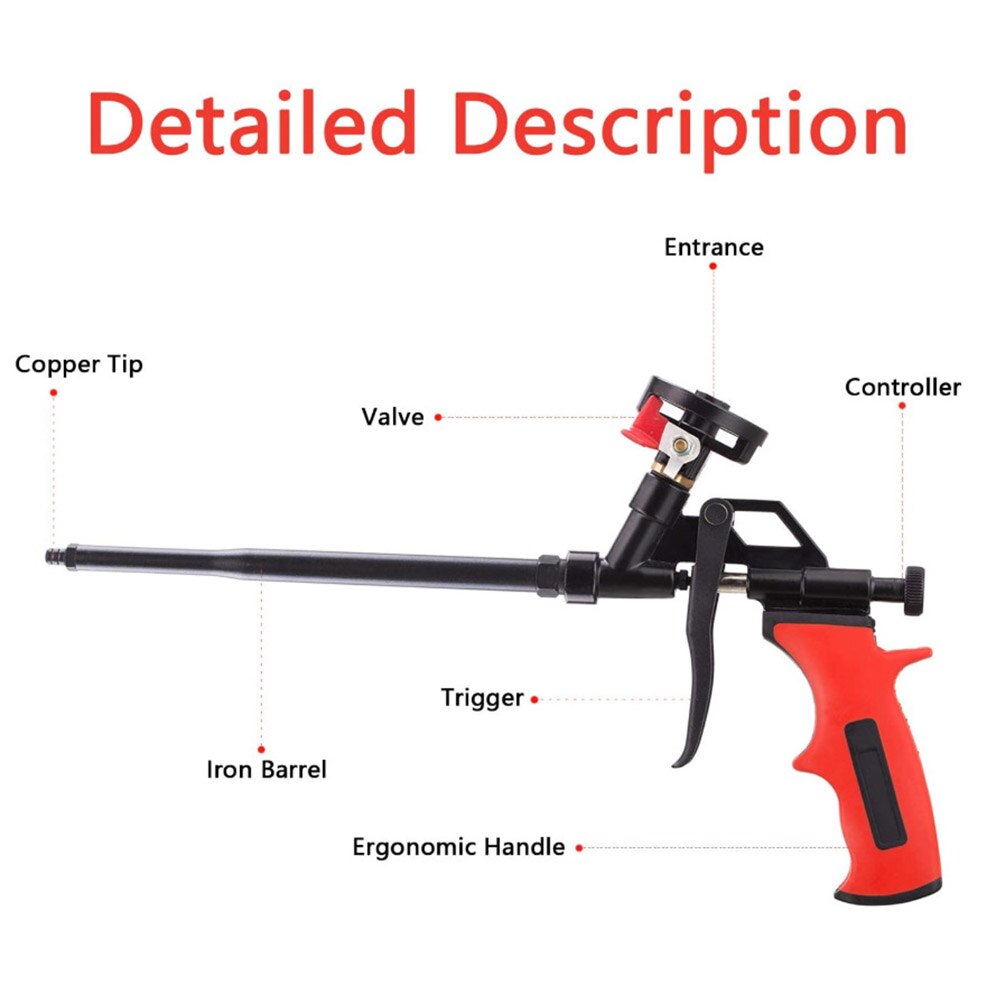 Schuim Spuit Zware Lance Home Office Afdichting Bouw Tool Pu Uitbreiden Aluminium Draagbare Breeuwen Ergonomisch Handvat