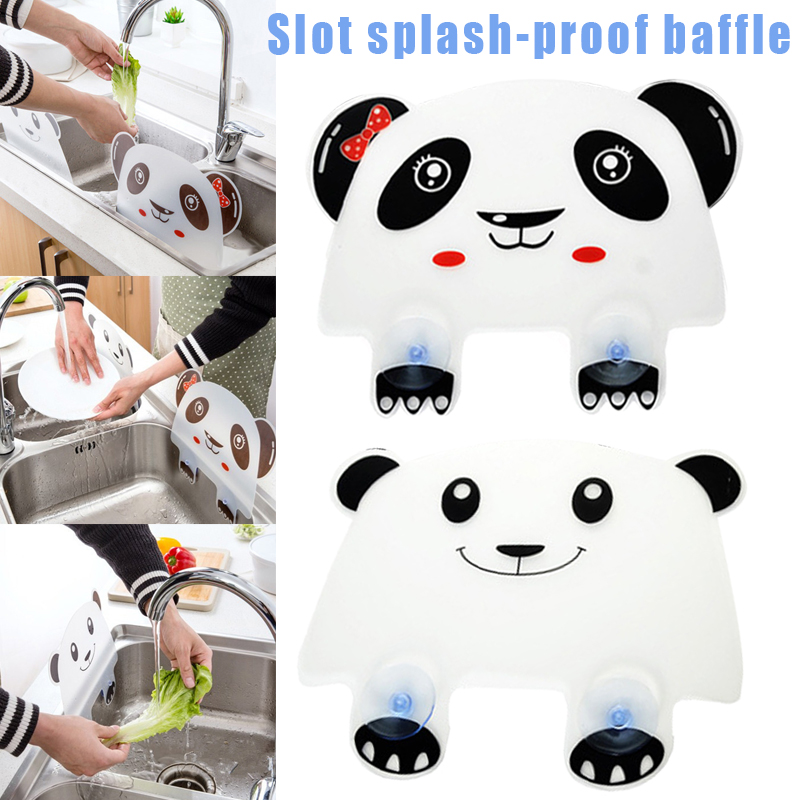 Nieuw Anti Splash Water Klankbord Water Guard Ploetert Keuken Sucker Sink Tool Leuke Panda