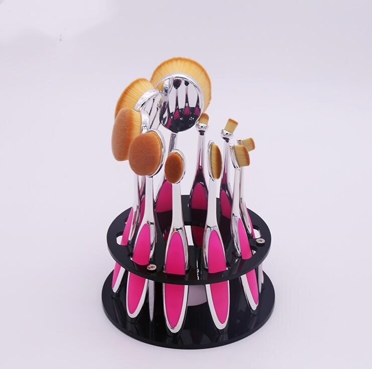 10 Gaten Ovale Make-Up Borstel Houder Plastic Cosmetische Penselen Display Stand Plank Professionele Make Up Tool 1 Pc