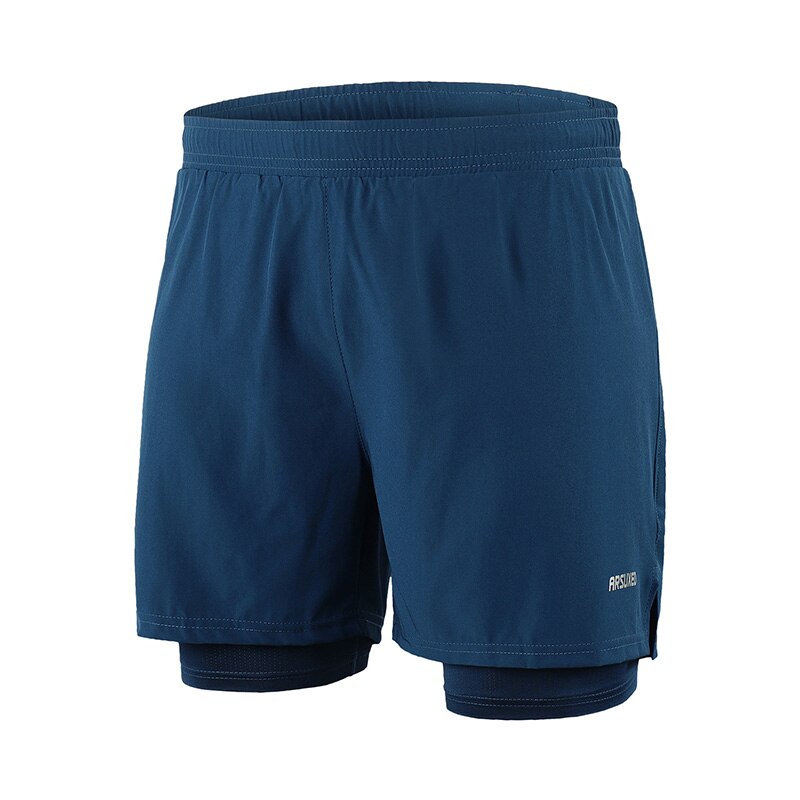 ARSUXEO Herren 2-in-1 Laufshorts - Schnelltrocknend - Trainingsshorts mit Innenhose: blau US GrÃÂ¶ÃÂe / XXL