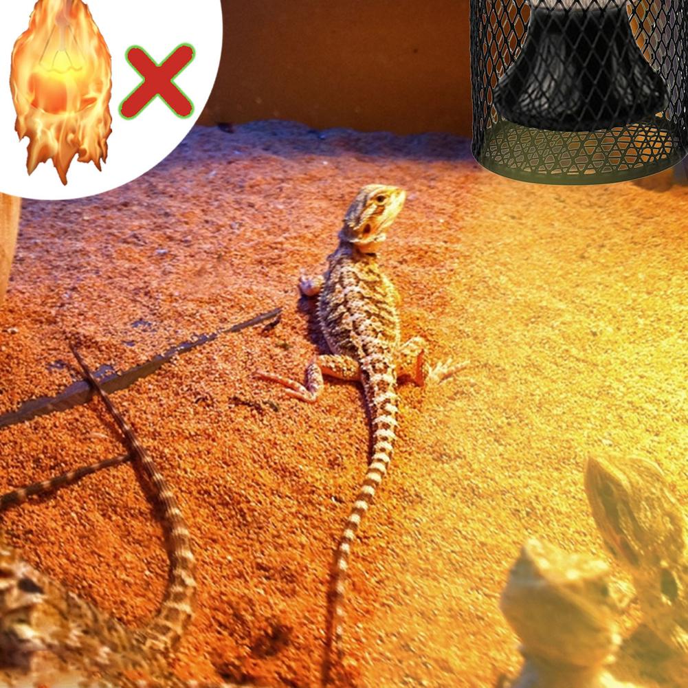 Reptile Heater Guard Heating Bulb Lamp Enclosure Cage Protector Metal Mesh Lamp Ceramic Heating Lamp
