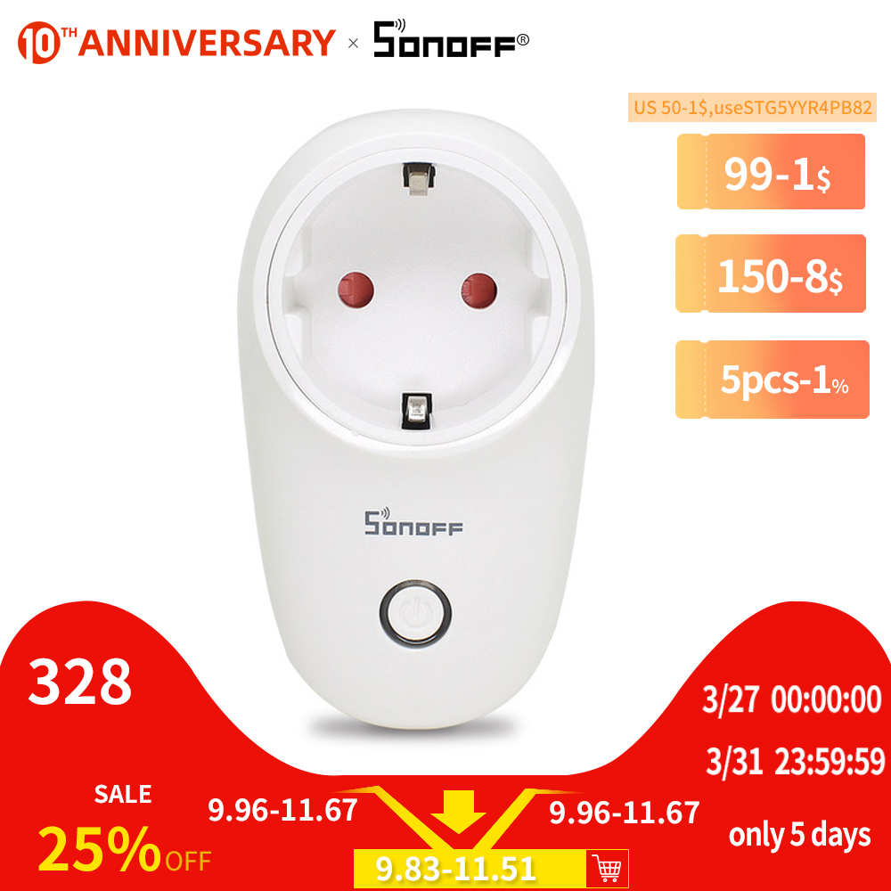 Sonoff S26 Eu EU-E/EU-F/Uk/Au/Us 220V 10A Smart Plug Wifi Stopcontact timer Outlet Remote Alexa Google Home Ifttt Compatibel