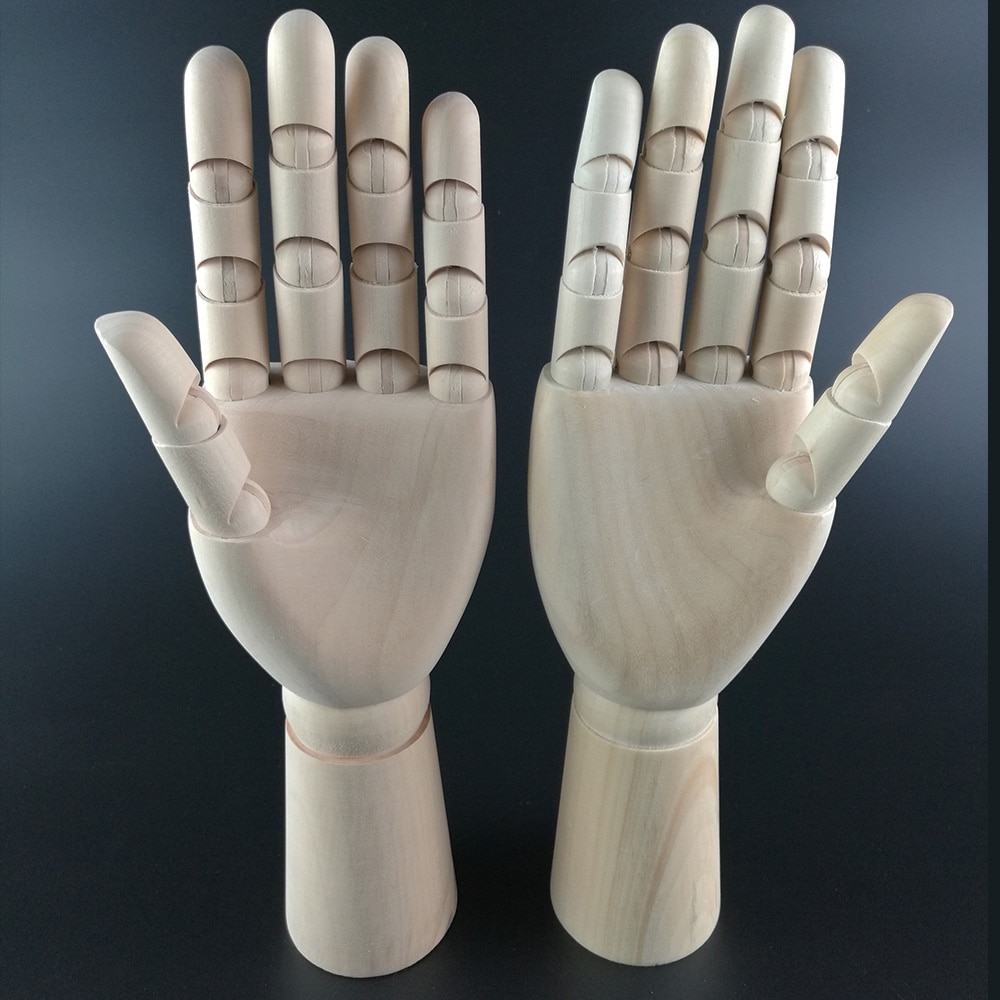 20cm Right/Left Hand Artist Model Jointed Articulated Wood Sculpture Mannequin Wooden Wooden Drawing Manikin Art Supplies