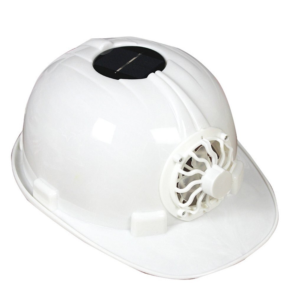 Solar Power Verstelbare Outdoor Veiligheid Met Fan Beschermende Zonnebrandcrème Fietsen Werkplek Hoed Ventileren Security Bouw Helm: white1.0