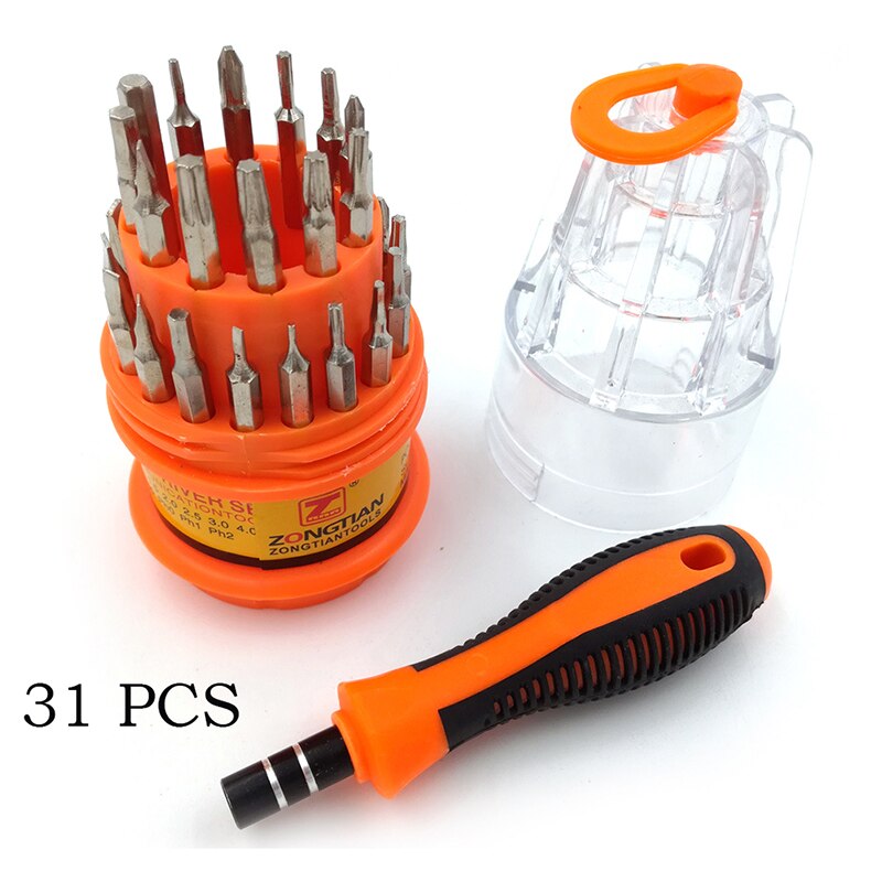 1 handle 30 blades Hand Tool Set General Household Hand Tool Kit with Storage Case Socket Wrench Screwdriver Knife Plastic Tool