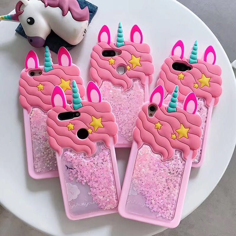 3D Cartoon Pink Quicksand Unicorn Silicone Case For Samsung Galaxy A50 A10 A20 A30 A40 M20 S8 S9 S10 Plus J4 J8 A9 A7 Cover