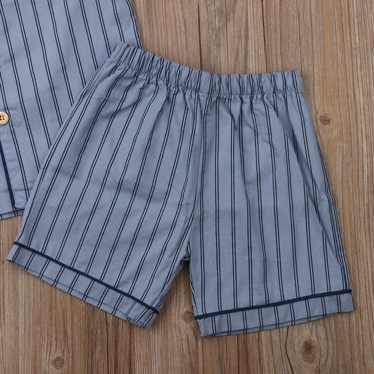 Pudcoco Gestreepte Gentleman Stijl Zomer Peuter Kids Jongens Kleding Nachtkleding Pyjama Set Shirt + Broek