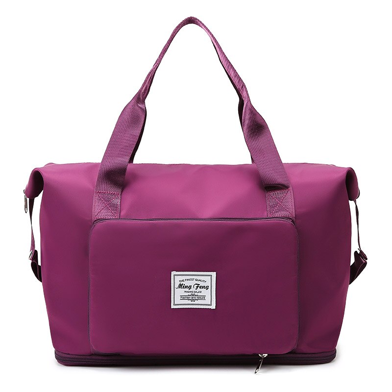 Large capacity foldable travel bag for women, multi-functional waterproof duffle bag, unisex sports gym handbag, storage tote bag: Grape purple