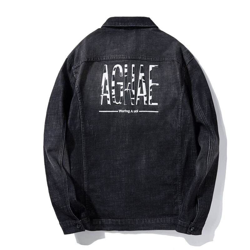 Herbst Frühling 2022 Plus Größe 8XL 6XL 5XL 4XL 3XL MAX BRUST 151CM Denim Jacke Männer dowm kragen lässig Männlichen Balck oben: XXXL