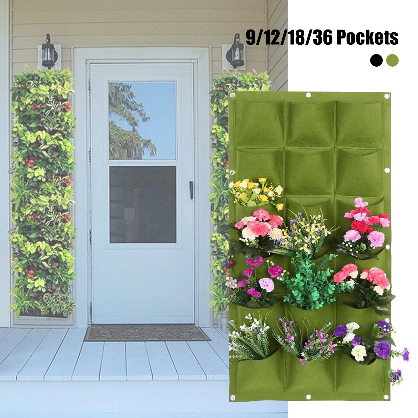 Sacchetti per piantare appesi a parete fioriera verticale da giardino Multi tasca per vasi da giardinaggio per interni da giardino a parete