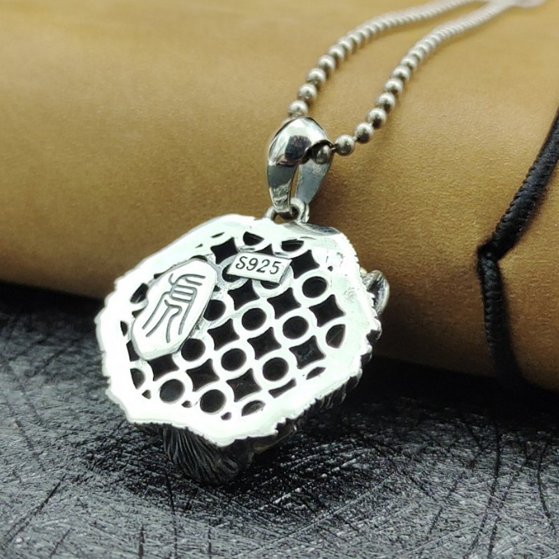 Bocai pure  s925 silber trendige persönlichkeit pulloverkette tigerkopfanhänger glücksbringer für das geburtsjahr männer und frauen anhänger