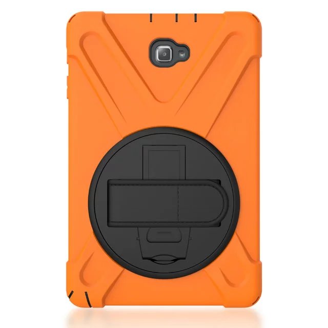 Funda para tableta Samsung Galaxy Tab S3 9,7 T820 T825, protector seguro para niños, a prueba de golpes, resistente, de silicona dura, soporte para mano + bolígrafo: Naranja