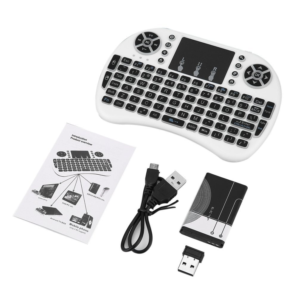 Draadloos toetsenbord voor android tv box pc laptop 92 toetsen dpi draadloos toetsenbord achtergrondverlichting met touchpad muis instelbaar 2.4 ghz