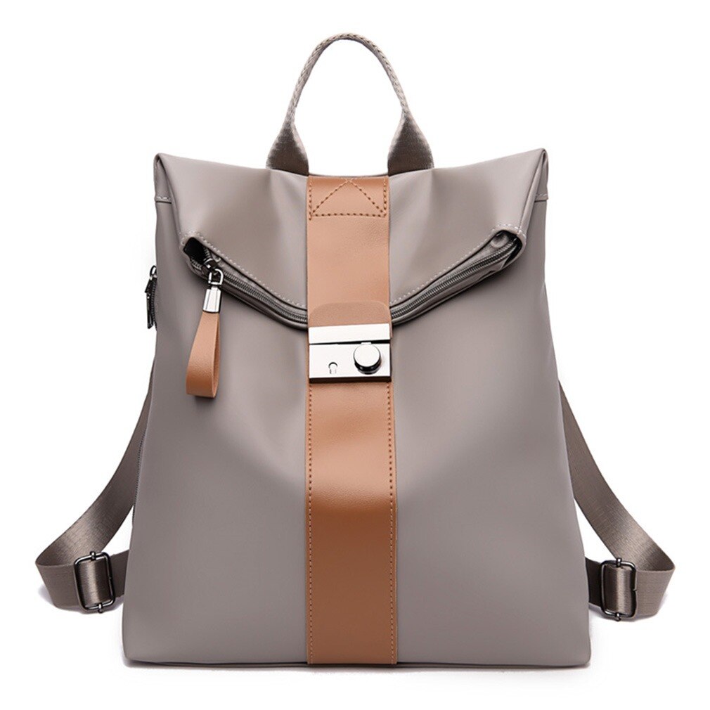 Female Backpack Mochila Feminina Multifunction Girls Leather School Brand Women Shoulder Bag Sac A Dos Travel Back Pack: Gray 03