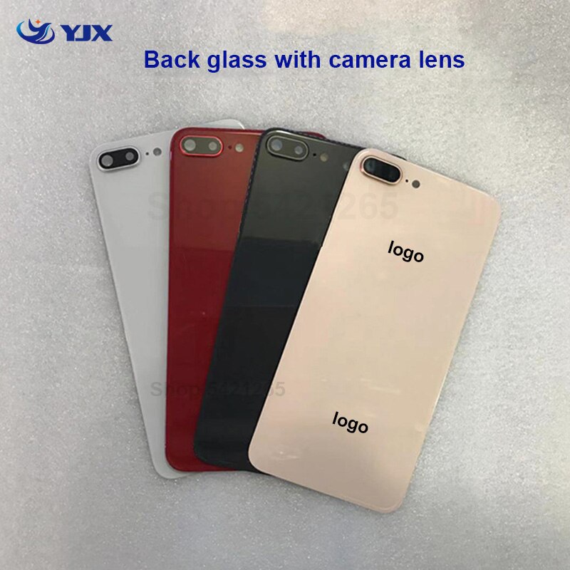 Big Hole Back Glass Replacement parts For iPhone 8 8plus Battery Cover Rear Door Housing for iphone 8 8P with Camera Lens Frame