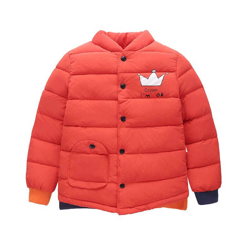 children's cotton clothes baby winter warm down jacket cotton children's baby cotton jacket coat liner: Orange / 24M