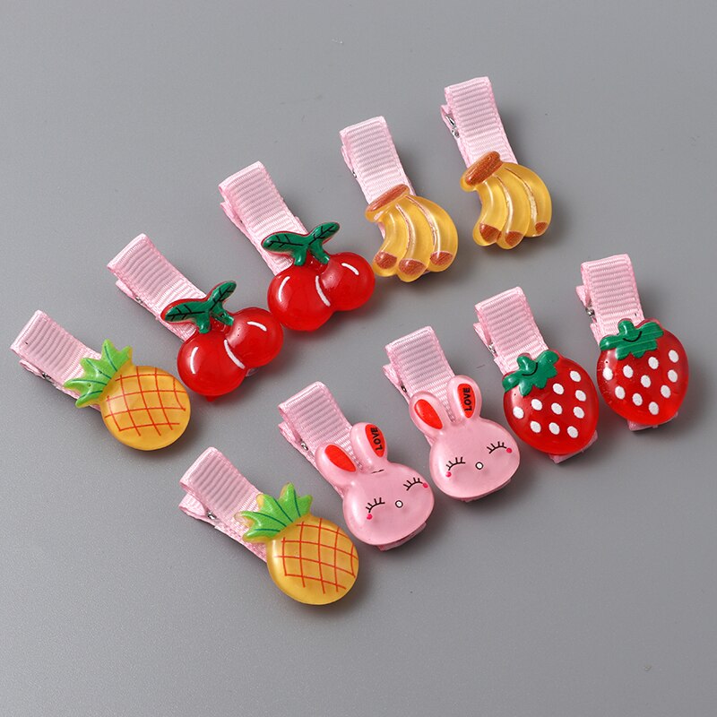 10/20 stück Haar Clip einstellen Nette Haar Zubehör Mädchen Haar Bands Bogen Obst Blume Ebene Haarnadeln headwear Nette Haar zubehör: 10Stck-3