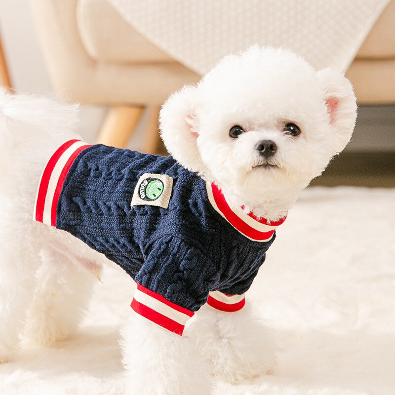 Dog Cat Sweater Preppy Style Pet Puppy Winter Warm Clothes Apperal for Dogs Cats