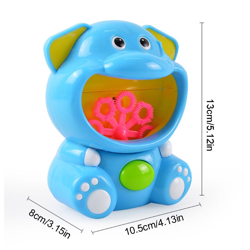 Elektrisk boble maskine tegneserie elefant / flodhest bad boble maker legetøj til børn  n1hb
