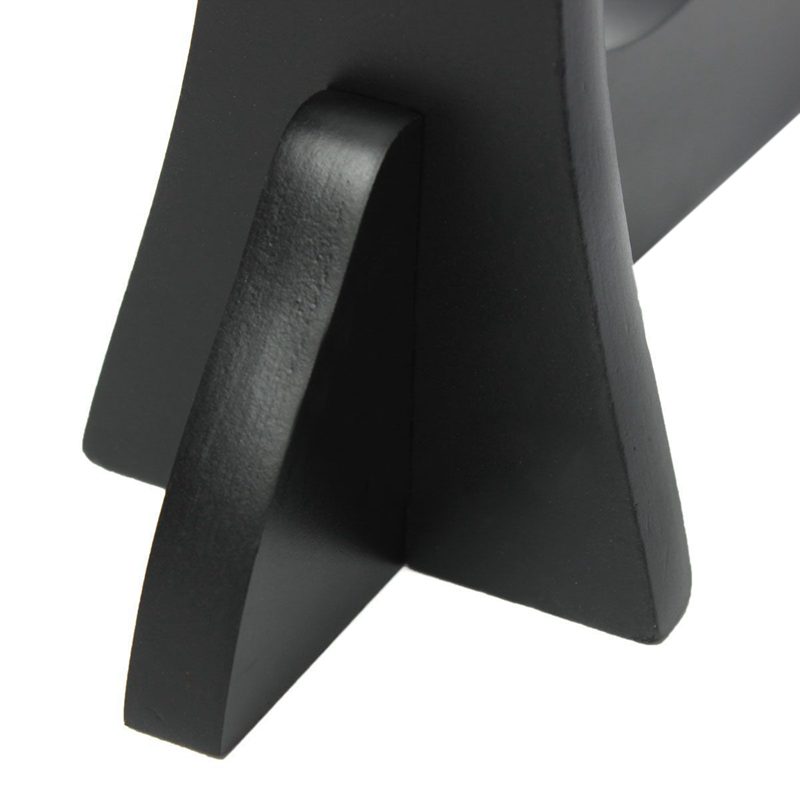 Support En Bois Noir Pour Katana Et épées Courtes - Style Samouraï - 20.5x5.5x9 Cm - Déco Murale Collection - 10