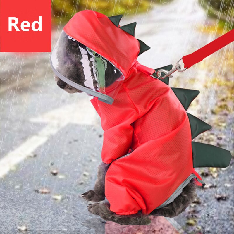 Chubasquero reflectante para perro, ropa impermeable para mascotas, disfraz de dinosaurio para perros pequeños y grandes, abrigo de lluvia para perros, Mono para exteriores, capa de Labrador