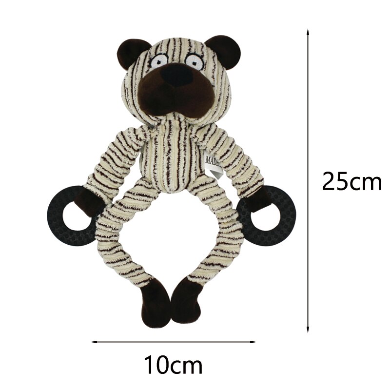 Djur form sällskapsdjur hund uppstoppade leksaker för små hundar plysch pipande valp katt tugga leksak yorkshire terrier mascotas perros accesorios: Cirkel med björn