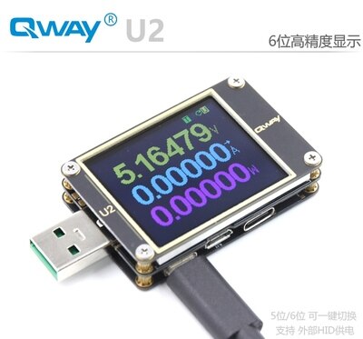U2p courant et voltmètre testeur USB QC4 + PD3.0 2.0PPS capacité de protocole de charge rapide: Model 1