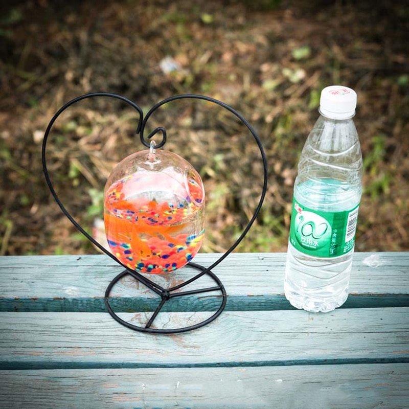 Ecosphère boule de poisson rouge suspendue | En forme de amour, Vase de fleur d'aquarium, bol de Table pour petit animal de compagnie, accessoire