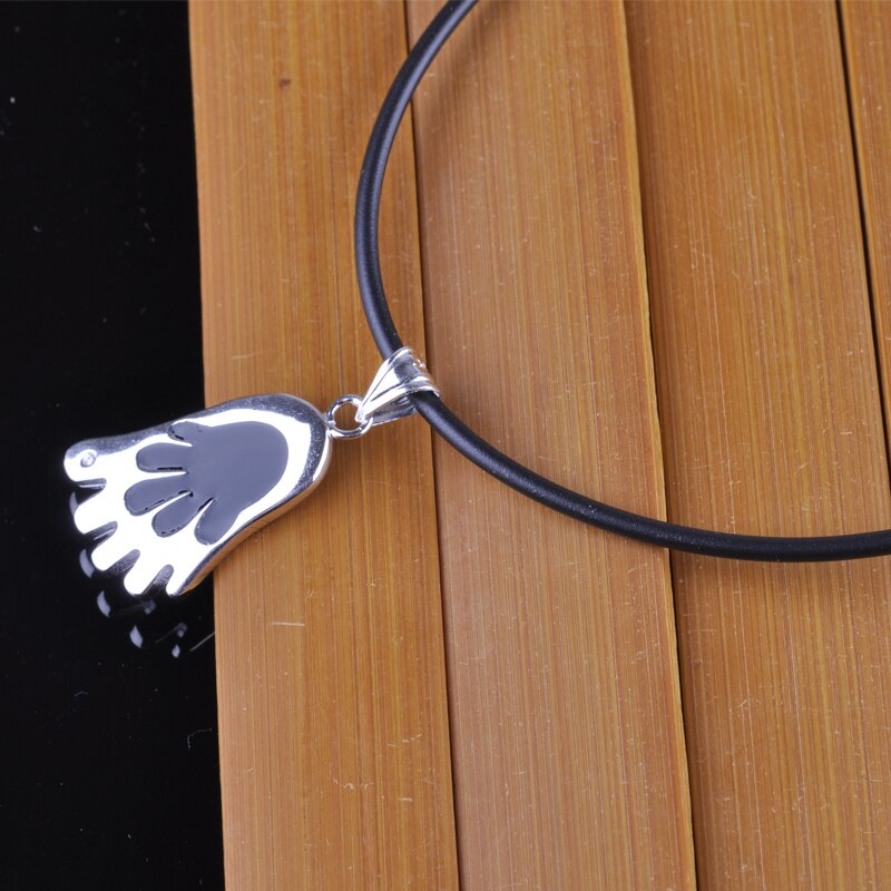 Collar de cuerda de Cuero de goma firme totalmente combinable con conectores de plata esterlina 925 reales y cierres para hombre mujer cadenas hilo de cuerda