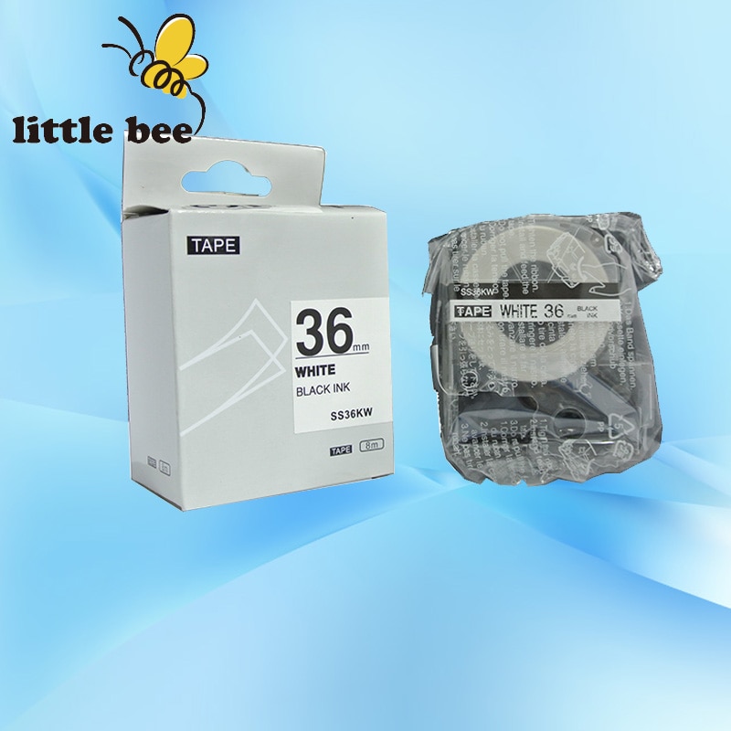 1 St Compatibel voor EPSON Kingjim SS36KW, zwart op Wit label tape