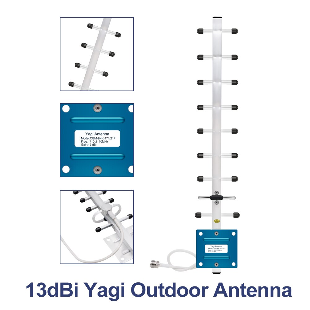 Gsm Lte 1800 Lcd 70dB 2G 4G Mobiele Telefoon Signaal Repeater Dcs 1800Mhz Mobiele Versterker Gsm Signaal booster + Yagi /Rubber Antenne